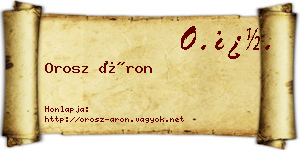 Orosz Áron névjegykártya