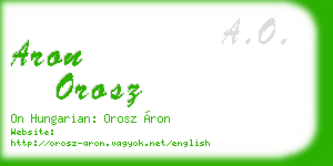 aron orosz business card